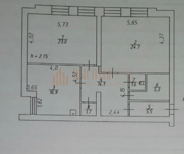 2-к квартира, 92 кв.м. (№2836)
